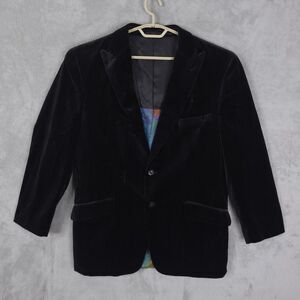 Kroon Cooke Velour Bazer Men Sz 44 L Pinstripe Single Breasted Velvet Sport Coat